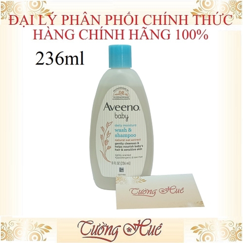 Tắm Gội Bé Sơ Sinh Aveeno Baby Daily Moisture Wash & Shampoo - 236ml