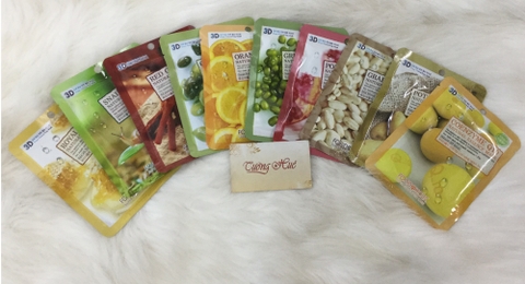 Combo 10 Miếng mặt nạ 3D Foodaholic Natural Essence Mask - 23gx10 ( Mùi ngẫu nhiên )