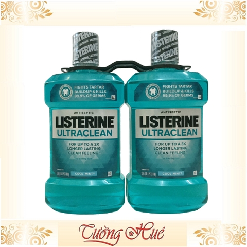 Nước súc miệng Listerine Ultraclean Cool Mint For Up To A 3X Longer Lasting Clean Feeling - 1.5L