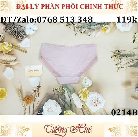 Quần lót nữ Corèle V. 0214B trơn thun lạnh siêu mịn phối viền ren, lưng vừa (FORM CHÂU ÂU).