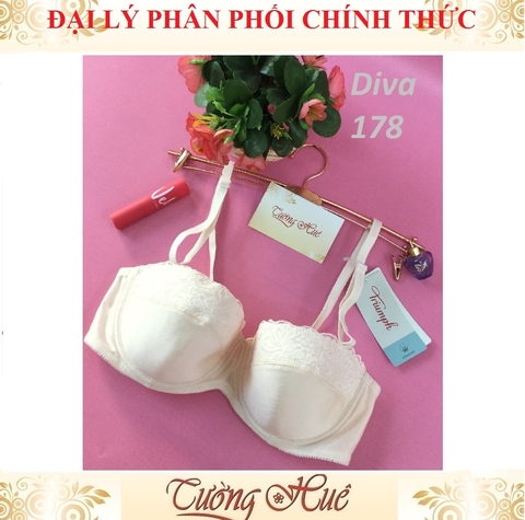 Áo lót nữ Triumph Diva 178 WHPD phối ren cúp ngang (không mút).