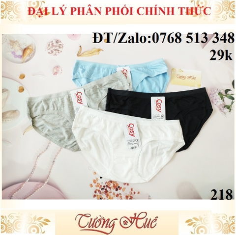 Quần lót nữ Cosy HCE 218 cotton trơn lưng thấp.