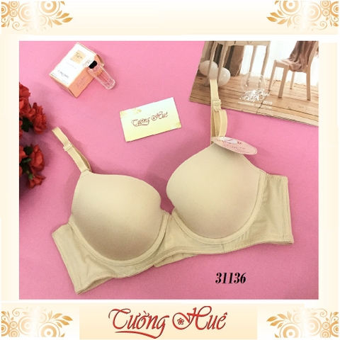 Áo lót nữ Marguerite-Paris 31136 trơn mút mỏng lưng bảng to.