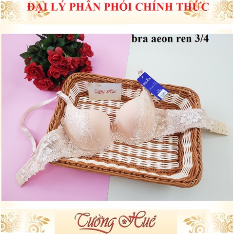 Áo lót nữ Bra Aeon áo ngực nâng phối ren nữa quả.