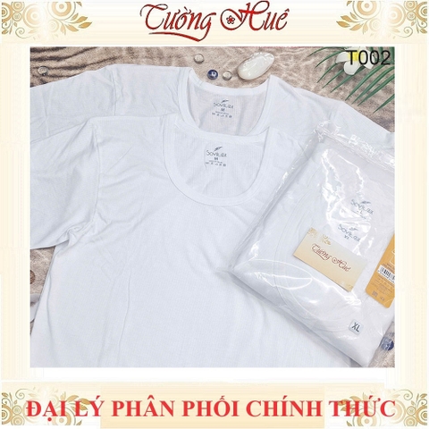 Áo Lót Nam Trắng Tay Ngắn Sovitex By relax T002 Cổ Chữ U Cotton Thun Co Dãn Không Viền May 2 Bên Hông