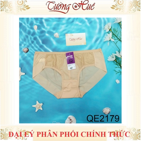 Quần Lót Nữ annie QE2179 Phối Ren Không Viền Mông Lưng Vừa Co Giãn 4 Chiều