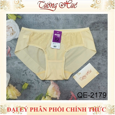 Quần Lót Nữ annie QE2179 Phối Ren Không Viền Mông Lưng Vừa Co Giãn 4 Chiều