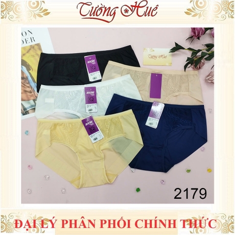 Quần Lót Nữ annie QE2179 Phối Ren Không Viền Mông Lưng Vừa Co Giãn 4 Chiều