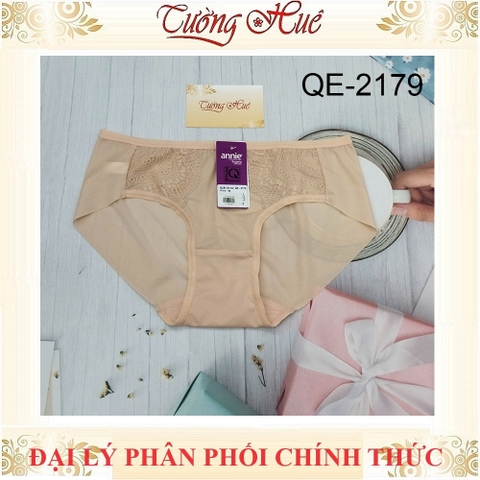 Quần Lót Nữ annie QE2179 Phối Ren Không Viền Mông Lưng Vừa Co Giãn 4 Chiều