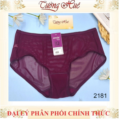 Quần Lót Nữ annie Trơn Lưới 2181 Lưng Vừa Co Dãn Thoáng Mát.