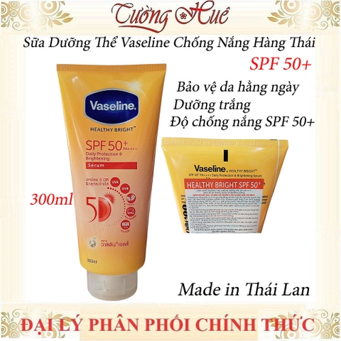 Dưỡng thể trắng da, chống nắng Vaseline Thái 50X 5in1 SPF50+/PA++++ - 300ml