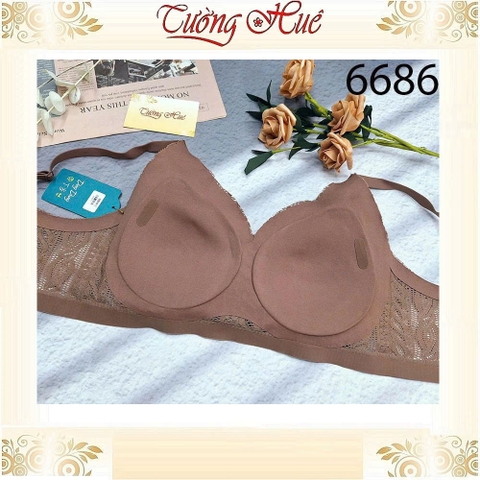 Áo Lót Nữ Ding Dang 6686 Dạng Bra Không Gọng Mút Mỏng Bảng Lưng To 3 Móc cài