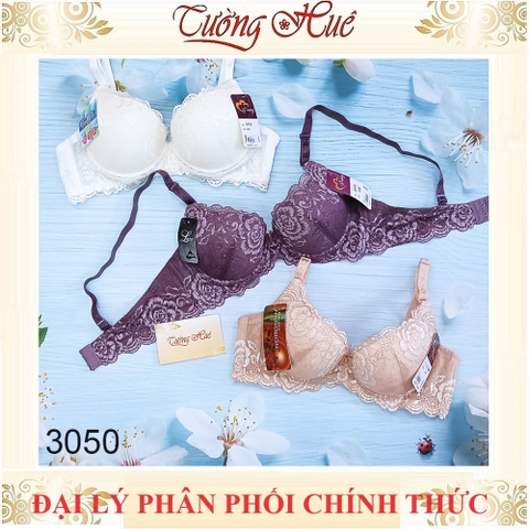 Áo lót nữ Đài Loan Iway 3050 Áo lót nâng ngực có gọng mút đúc dày~3cm phối ren lưới.