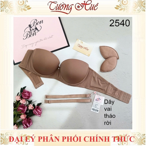 Áo lót nữ Bon Bon BV2540 áo lót cúp ngang mút dày~3cm có đệm mút tháo rời dây lưng áo 3 nấc cài.