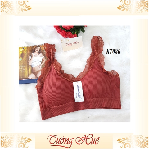 Áo bra Sharedackab K7036 gân tâm viền ren.