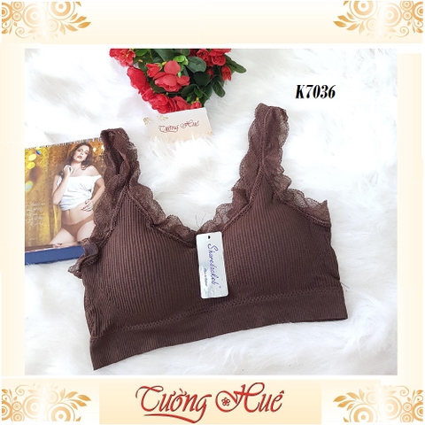 Áo bra Sharedackab K7036 gân tâm viền ren.