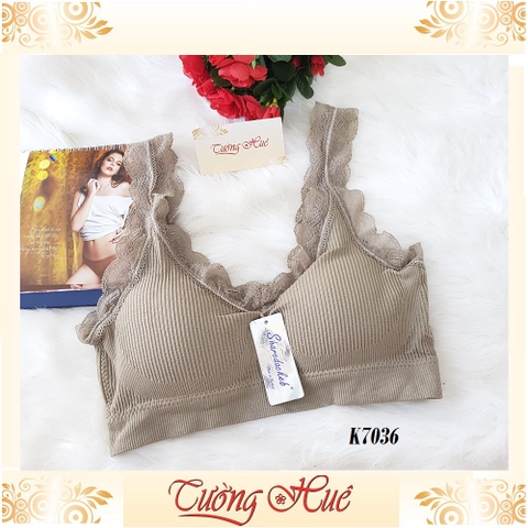 Áo bra Sharedackab K7036 gân tâm viền ren.