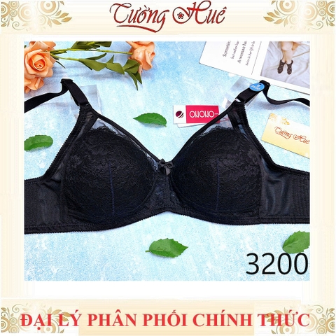 Áo Lót Nữ Thái Lan ONONO TB3200 Không Gọng Không Mút Phối Ren 2 Móc Cài