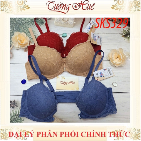 Áo lót nữ ren Darlin SKS329 cài trước mút đệm dày vừa nâng ngực
