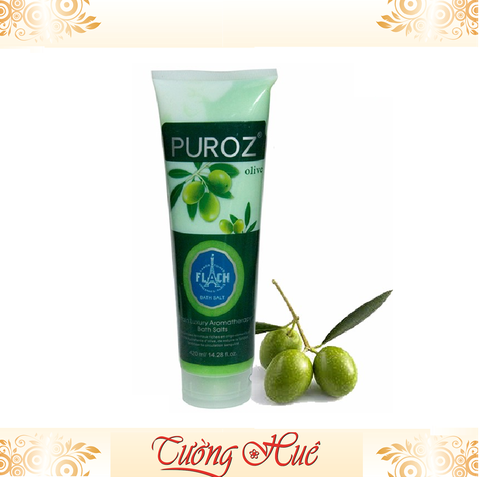 Muối Tắm PUROZ Olive Tẩy Thâm Đen - 420ml.