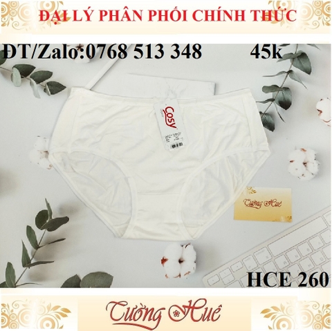 Quần lót nữ Cosy HCE 260 cotton trơn lưng cao.