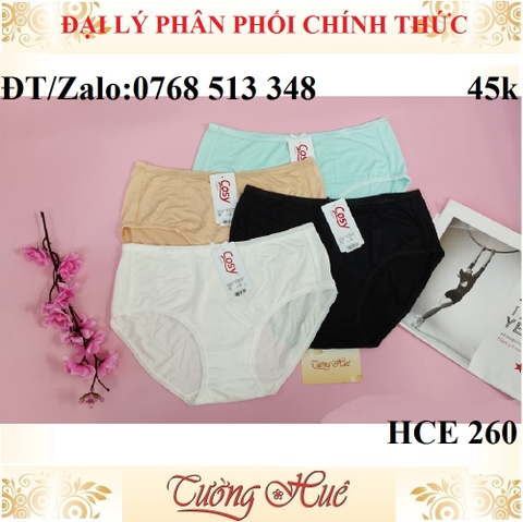 Quần lót nữ Cosy HCE 260 cotton trơn lưng cao.