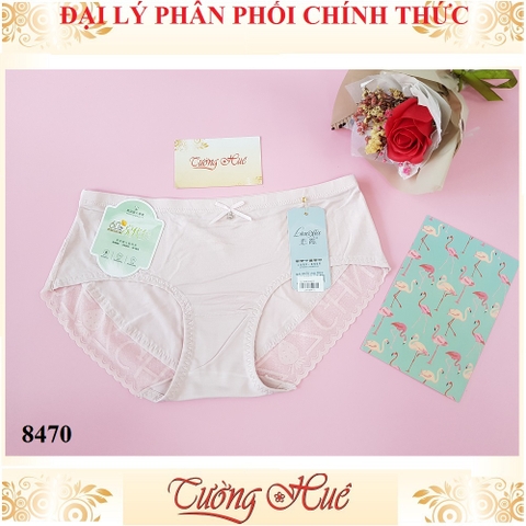 Quần lót nữ Lian Xia 8470 trơn phối lưới chữ freesize MÀU NGẪU NHIÊN.