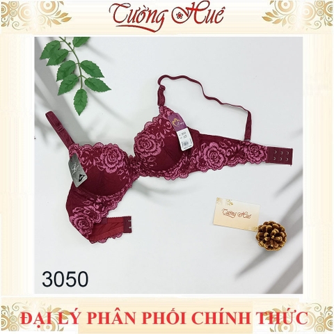 Áo lót nữ Đài Loan Iway 3050 Áo lót nâng ngực có gọng mút đúc dày~3cm phối ren lưới.