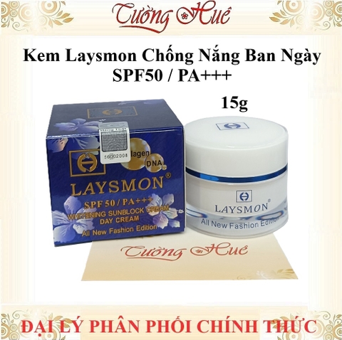 Kem Laysmon Chống Nắng Ban Ngày Whitening Sunblock Cream Day Cream - 15g - Hoa xanh