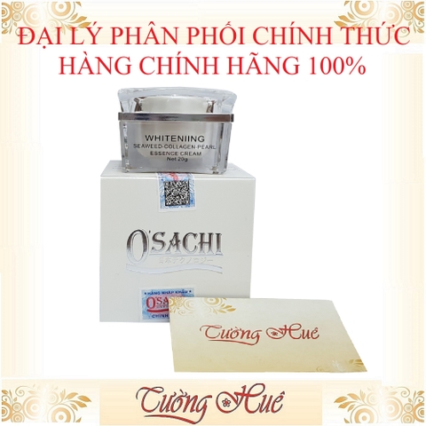 Kem Dưỡng Trắng Da Osachi Tinh Chất Ngọc Trai & Rong Biển & Collagen - 20g  ( Tặng 1 Bịch/6 Que Mút Rửa Mặt )