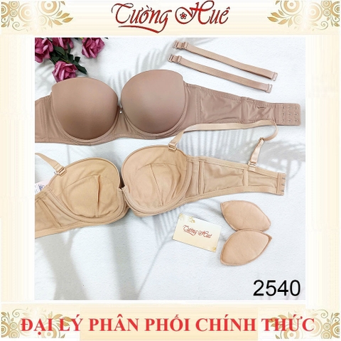Áo lót nữ Bon Bon BV2540 áo lót cúp ngang mút dày~3cm có đệm mút tháo rời dây lưng áo 3 nấc cài.