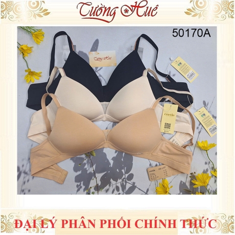 Áo Lót Nữ Corèle 50170A Không Gọng Mút Mỏng Dây Bản Nhỏ 2 Móc Cài