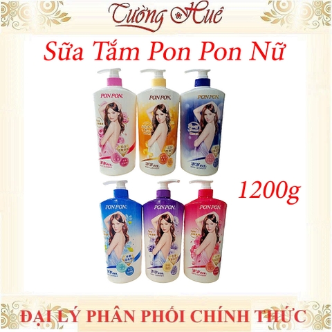 Sữa Tắm Nữ Pon Pon Đài Loan Nhiều Mùi - 1200g