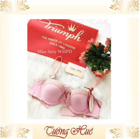 SALE SALE SALE - Áo lót nữ Triumph Miss Sexy WHPD trơn phối ren cúp ngang.