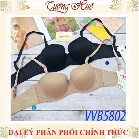 Áo lót nữ Wacoal VVB5802 áo cúp ngang tháo dây có gọng nâng nhiều