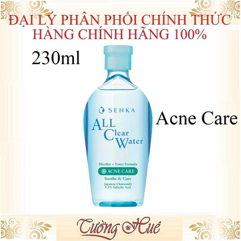 Nước Tẩy Trang Senka Micellar All Clear Water Acne Care Soothe & Care