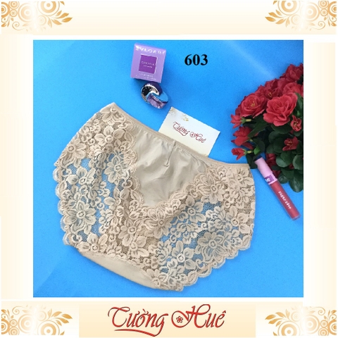 Quần lót nữ Chen 603 quần lót phối ren thêu hoa nguyên mông.