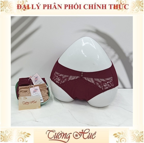 Quần lót nữ Bon Bon SV35170 Trơn Phối Lưới Ren Hoa Lưng Cao.