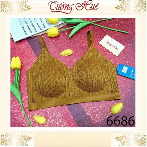 Áo Lót Nữ Ding Dang 6686 Dạng Bra Không Gọng Mút Mỏng Bảng Lưng To 3 Móc cài
