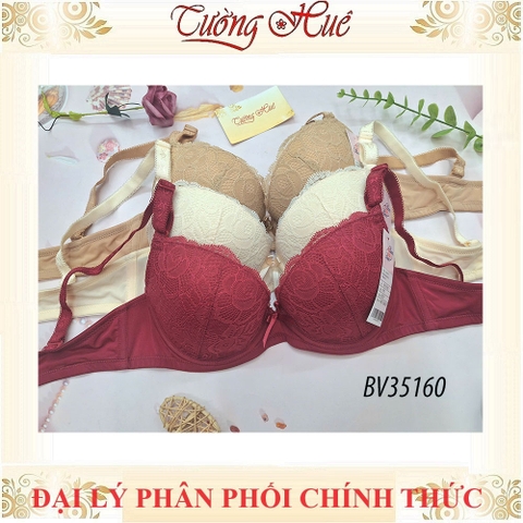 Áo lót nữ Bon Bon BV35160 mút mỏng phối ren dây vai có họa tiết có gọng