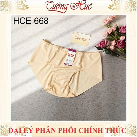 Quần lót nữ Cosy 668 Quần lót nữ lưng cao không viền may chất thun lụa mềm mịn.