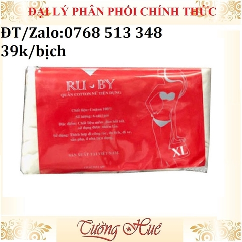 Quần lót nữ giấy Ruby loại 1 (combo 6 quần).