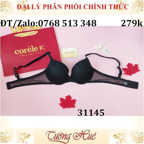 Áo lót nữ Marguerite-Paris 31145 mỏng trơn, lưng lưới.