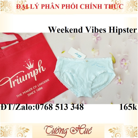 Quần lót nữ Triumph Sloggi Weekend Vibes Hipster quần cotton in chữ.