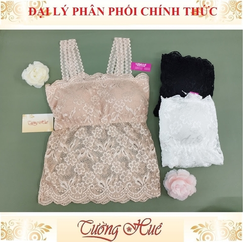 Áo bra 2 dây ren dài có mút ngực.