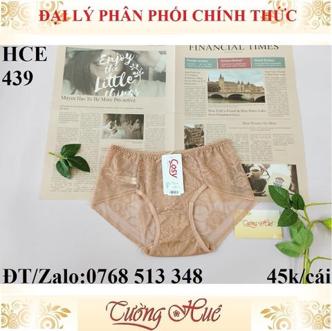 Quần lót nữ Cosy HCE 439 ren thêu hoa lưng cao.
