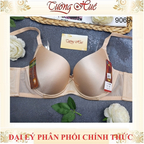 Áo Lót Nữ Aseity 9069 Trơn Cúp 3/4 Quả Ngực Lớn Có Gọng Mút 2 cm Dây Bản Liền Bản Lưng To 3 Móc cài