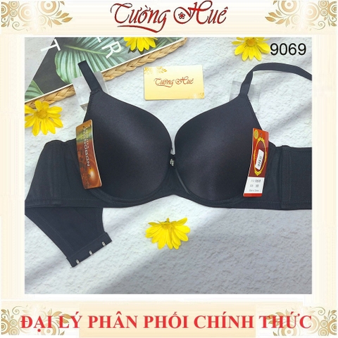 Áo Lót Nữ Aseity 9069 Trơn Cúp 3/4 Quả Ngực Lớn Có Gọng Mút 2 cm Dây Bản Liền Bản Lưng To 3 Móc cài