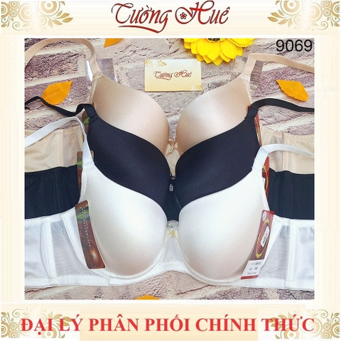 Áo Lót Nữ Aseity 9069 Trơn Cúp 3/4 Quả Ngực Lớn Có Gọng Mút 2 cm Dây Bản Liền Bản Lưng To 3 Móc cài