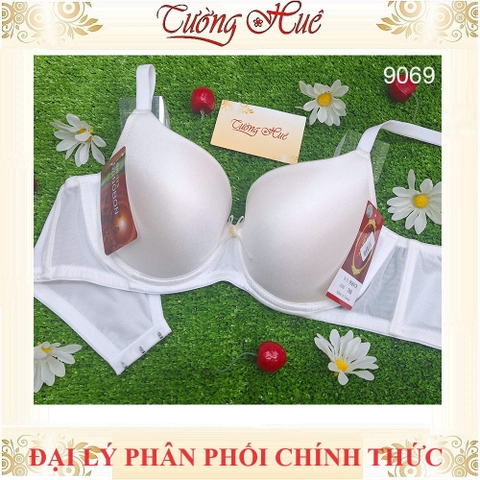 Áo Lót Nữ Aseity 9069 Trơn Cúp 3/4 Quả Ngực Lớn Có Gọng Mút 2 cm Dây Bản Liền Bản Lưng To 3 Móc cài